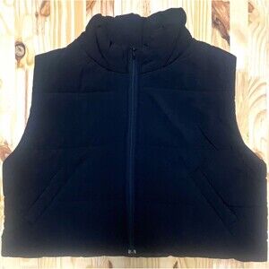 Tiger Friday Cropped Puffer Vest Black Medium Excellent Condition Dance